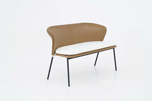 Banco comedor apilable con cojín, color marrón - Product Image 2