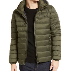 Quantité minimale de commande bas hommes veste d'hiver coupe-vent chaud coupe-vent vers le bas rembourré manteaux mâle col montant doudoune avec capuche zippée - Product Image 1