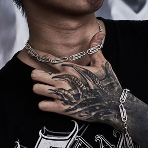 Conjunto de Collar de Cadena de Eslabones de Aleación con Moissanita Ice Legacy Duo - Regalo para Hombre - Product Image 1