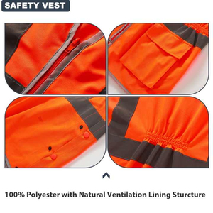 Logo personnalisé gilet de sécurité haute visibilité pour travailleur paramédical avec fermeture à glissière vêtements de travail gilet de course de sécurité pour la construction - Product Image 5