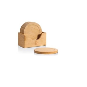 <b>Set</b> of 6 Trending Classic Natural Wooden Coasters with Stand Manufactured Wholesaler and Supplier from India - Product Image 3