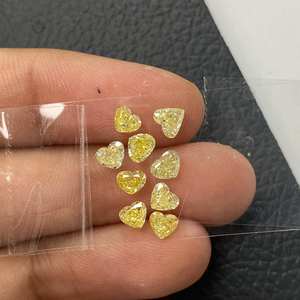 Lab Grown Fancy Vivid Color amarillo Corazón Diamantes Compromiso Aniversario Regalo IGI Joyería fina certificada India - Product Image 1