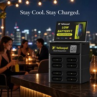 Station de recharge rapide partagée avec écran LCD, lecteur multimédia publicitaire, recharge de batteries commerciales empilable, distributeur automatique