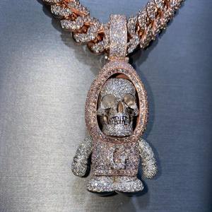 Colgante de plata de lujo 925, diseño de Hip Hop personalizado con diamante de moissanita y fianza de bolsa de dinero helado para joyería de fiesta - Product Image 1