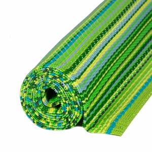 <b>Outdoor</b> Reversible Braided Polypropylene Rug Portable Travel <b>Mat</b> for Indoor and <b>Outdoor</b> Use Green Rainbow Design - Product Image 4