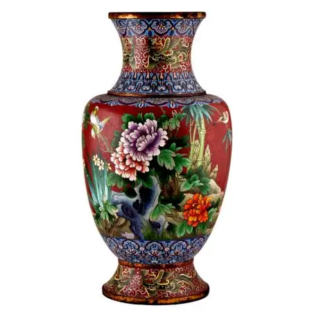 Kualitas Tinggi Buatan Tangan Multiwarna Kuningan Tradisional Vas Cloisonne Mangkuk Pot Bunga Pot Taman untuk Dekorasi Rumah AMP-115A