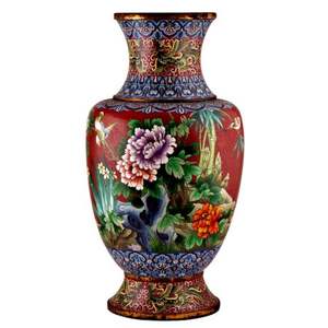 Vase cloisonné traditionnel en laiton multicolore fait à la main de haute qualité, Pots de fleurs pour la décoration de la maison AMP-115A - Product Image 1