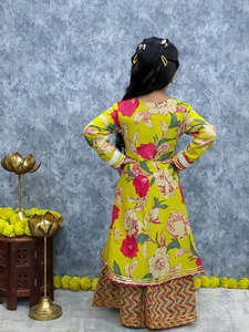 Kids Girls Designer Salwar Kameez Set Comfortable Elegant Cotton Traditional Wear Stretchable Fabric for Parties Festive - Product Image 4