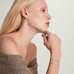 Milkkye 18K Gold Plated 925 Sterling Silver Inez <b>Initial</b> Zircon Heart Diamond-Shaped Fine Charm <b>Bracelet</b> - Product Image 1