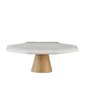 Support à gâteau hexagonal en marbre et bois, écologique, pour les mariages, vente en gros, présentoir à cupcakes - Product Image 1