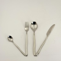 Nouveauté, ensemble de couverts de luxe de haute qualité en acier inoxydable 202, ensemble de 4 cuillères, fourchettes, couteaux, argenterie, ensemble de couverts de mariage