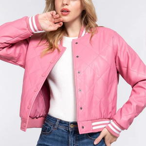 Blouson aviateur en cuir de style urbain avec ourlet côtelé à fermeture éclair classique et personnalisation d'étiquette ou de logo personnalisée - Product Image 3