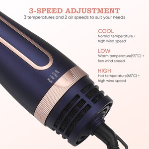 Sèche-<span class=keywords><strong>cheveux</strong></span> 3-en-1 Styler Volumizer Négatif Ion Anti Frizz Caractéristiques Air Chaud Céramique Baril <span class=keywords><strong>Cheveux</strong></span> Lisseur <span class=keywords><strong>Brosse</strong></span> 1200W Hôtels - Product Image 2