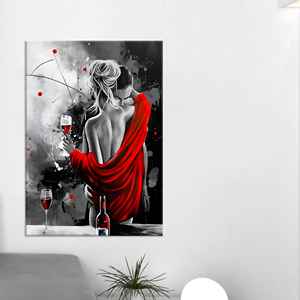 Art mural romantique pour couple : Toile imprimée avec motif cœur, TOILE ENVELOPPEE - Product Image 1