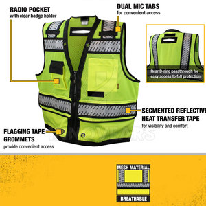 Chaleco de Seguridad Transpirable Personalizable al por Mayor para Hombre, Talla Grande, Ropa de Trabajo de Alta Visibilidad para Exteriores con Material de Nailon/Poliéster - Product Image 2