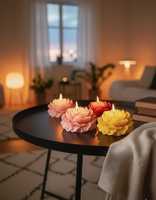 Bougie parfumée à la cire de soja en forme de fleur de pivoine, artisanale, aromathérapie, marque privée, décoration intérieure, cadeaux de Thanksgiving, meilleur choix