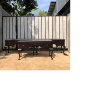 Hot Sale Console <b>Table</b> with Dark Brown Solid Mahogany Wood Minimalist Design for Living Room Use - Product Image 3