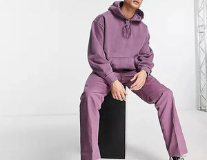 Chándal OEM recortado lavado ácido Vintage desteñido al sol para hombre, ropa de calle transpirable con estampado Digital de peso pesado de talla grande - Product Image 4