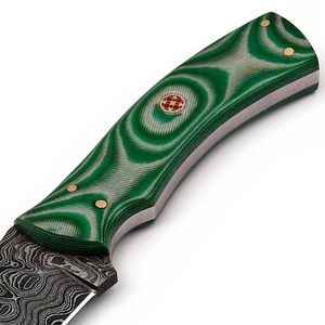 Cuchillo Skinner de Acero de Damasco Hecho a Mano Personalizado Burraq OEM con Mango de Resina y Funda de Cuero, Regalo Perfecto para Acampar y Cazar - Product Image 2