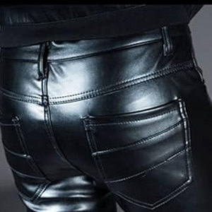 Pantalones de cuero de calidad superior, al por mayor precio de fábrica, precio de cuero, pantalones de cuero con logotipo personalizado para hombres - Product Image 6