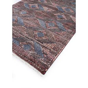 Alfombra de Lana Anudada a Mano Someplace in Time, Diseño Geométrico Rojo y Naranja, Estilo Afgano para el Hogar EA-3107 - Product Image 2