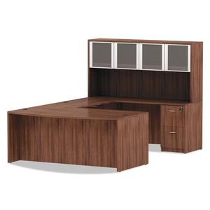 Alera Valencia Series Bow - Mueble de recepción moderno con frente en arco, color nogal, 71 pulgadas. X 41.38 Pulgadas X 29.63 Pulgadas 71 Pulgadas X 41.38 Pulgadas X 29.63 Pulgadas - Product Image 5