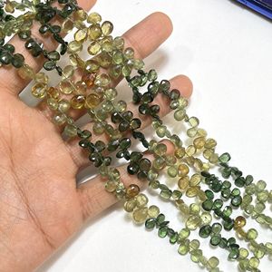 Cuentas de piedras preciosas naturales facetadas de multiapatita de alta calidad, Briolette en forma de almendra y pera, tienda de cuentas de piedra al por mayor - Product Image 2