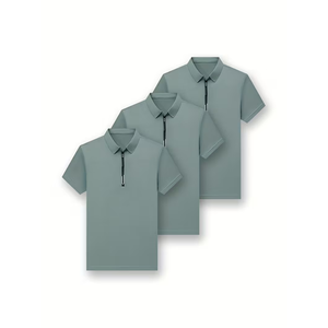 Polo de Alta Calidad 2026 con Cierre y Logotipo Personalizado, 180 g/m², Camiseta Polo de Algodón para Golf, Camiseta con Cuello para Hombre - Product Image 1