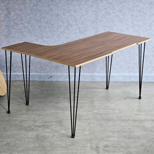 Bureau de jeu en forme de L GD68083 140x100cm avec pieds en fer à cheveux de cheval, surface en MDF et bois contreplaqué pour usage domestique ou professionnel, idéal pour ordinateur - Product Image 5