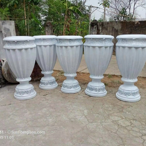 White Marble Yellow Sandstone <b>Stone</b> <b>Reliefs</b> Modern Traditional Farmhouse Outdoor Planter Pot Rim 5-Year Warranty for Garden - Product Image 1