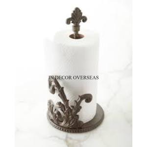 Porte-serviettes en papier métallique de qualité supérieure plaqué or de haute qualité à texture fantaisie unique avec boule en marbre blanc Designer Supply - Product Image 4