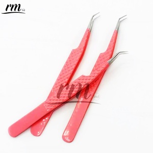 แหนบต่อขนตา RMI คุณภาพสูง สแตนเลสสีทอง 45 90 องศา ปลายแหลม - Product Image 3