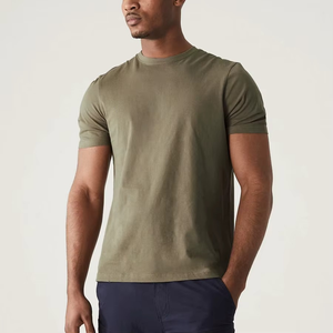 T-shirt en coton uni minimaliste pour homme, t-shirt basique, tissu lisse, OEM, étiquette privée - Product Image 1