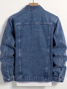 Chaqueta Vaquera con Logotipo Personalizado, Chaqueta Vaquera Bordada Vintage para Hombre, Estilo Urbano, Invierno, Alta Calidad, Resistente al Viento, Manga Regular - Product Image 2