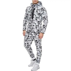 New Fashion Sportswear <b>Tracksuit</b> Long Sleeve Men Clothing <b>Camouflage</b> Latest Design Zipper Slim Fit 100%Cotton Man <b>Tracksuits</b> Set - Product Image 4