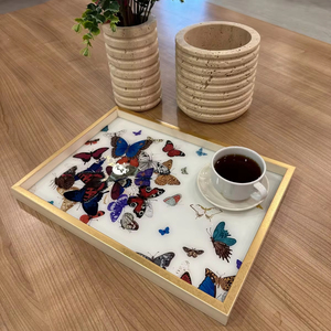 Bandeja de cristal personalizada de venta directa de fábrica para decoración del hogar bandeja de servicio minimalista tradicional moderna para mesa cocina hoteles - Product Image 1