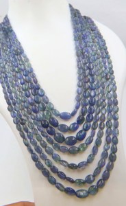 Bio tanzanita azul cuentas ovaladas 16 ''pulgadas suave Natural Bio piedras preciosas fabricación de joyas azul - Product Image 2