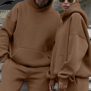 ชุดลำลองสองชิ้นสำหรับผู้ชายเสื้อฮู้ดกันหนาวมี2023โอเวอร์ไซส์ชุดวอร์มกางเกงผ้าฟลีซอบอุ่นสำหรับฤดูใบไม้ร่วงและฤดูหนาวสำหรับผู้หญิง - Product Image 3