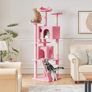 THPCT-0014 American Style Cat Furniture Condo Activity Center <b>Play</b> <b>House</b> with Scratching Made of <b>Wood</b> Plastic Wool Bamboo Paper - Product Image 2