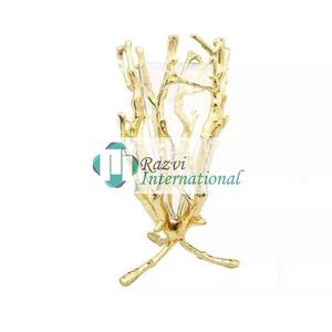 Jarrón de cristal sobre flor de loto dorada, diseño de Metal Base, decoración de diseño de Metal, florero y macetas para sala de estar y boda - Product Image 2