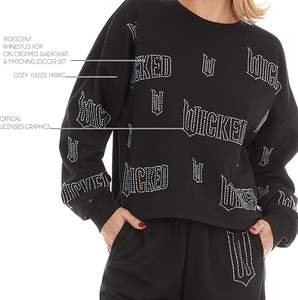 Conjunto Deportivo de Dos Piezas para Mujer, Invierno, Sólido, Bordado, Largo, con Pedrería - Product Image 3