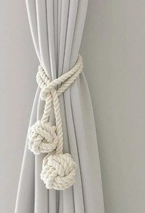 Juego de 2, Sujetadores de Cortinas de Macramé, Estilo Marino, Náutico, Soporte para Cortinas, Tratamiento de Ventanas Moderno - Product Image 2