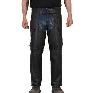 PANTALON EN CUIR PERSONNALISÉ MOTO STYLE UNI CHAP NOIR MARRON VÊTEMENTS DE SPORT - Product Image 1