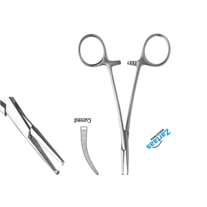 Fórceps de arteria Halsted-Mosquito de acero inoxidable de alta calidad, instrumentos quirúrgicos curvos dentados de 1x2 dientes de 5 pulgadas - Product Image 3