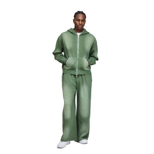 Conjunto de Sudadera con Capucha Gruesa de Felpa Personalizada para Hombre con Logotipo Personalizado, Pantalones Deportivos Vintage Lavados al Ácido, Sudadera con Capucha de Hombros Caídos, Traje Deportivo - Product Image 1