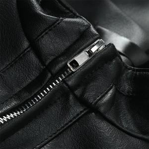 แจ็กเก็ตหนังขี่มอเตอร์ไซค์สำหรับผู้ชายดีไซน์ของคุณเองด้วยผ้าแคนวาสแขนยาว - Product Image 4