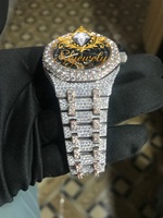Montre de luxe en diamant, boîtier carré, 41mm, analogique, à quartz, bracelet en acier inoxydable, cristal saphir, unisexe