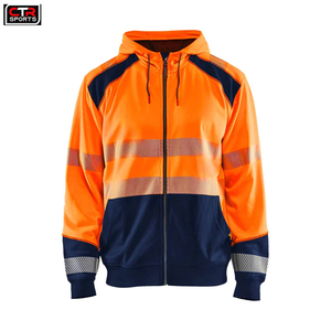 High Quality Orange Fleece Reflective Outdoor Safety Pullover <b>Hoodies</b> Custom Quick Dry Safety Construction <b>Hoodies</b> - Product Image 4