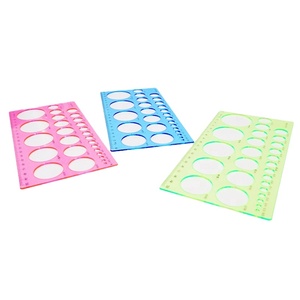 M-0016 mengfu מקופל סרגל פלסטיק ישר עם תבנית מעגל 20 ס "מ אורך מקסימום - Product Image 1