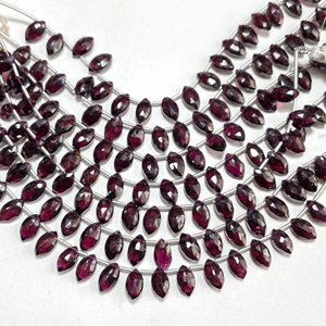 Vente en gros de perles de pierres précieuses en forme de marquise à facettes en grenat rose naturel Fournitures de perles - Product Image 4